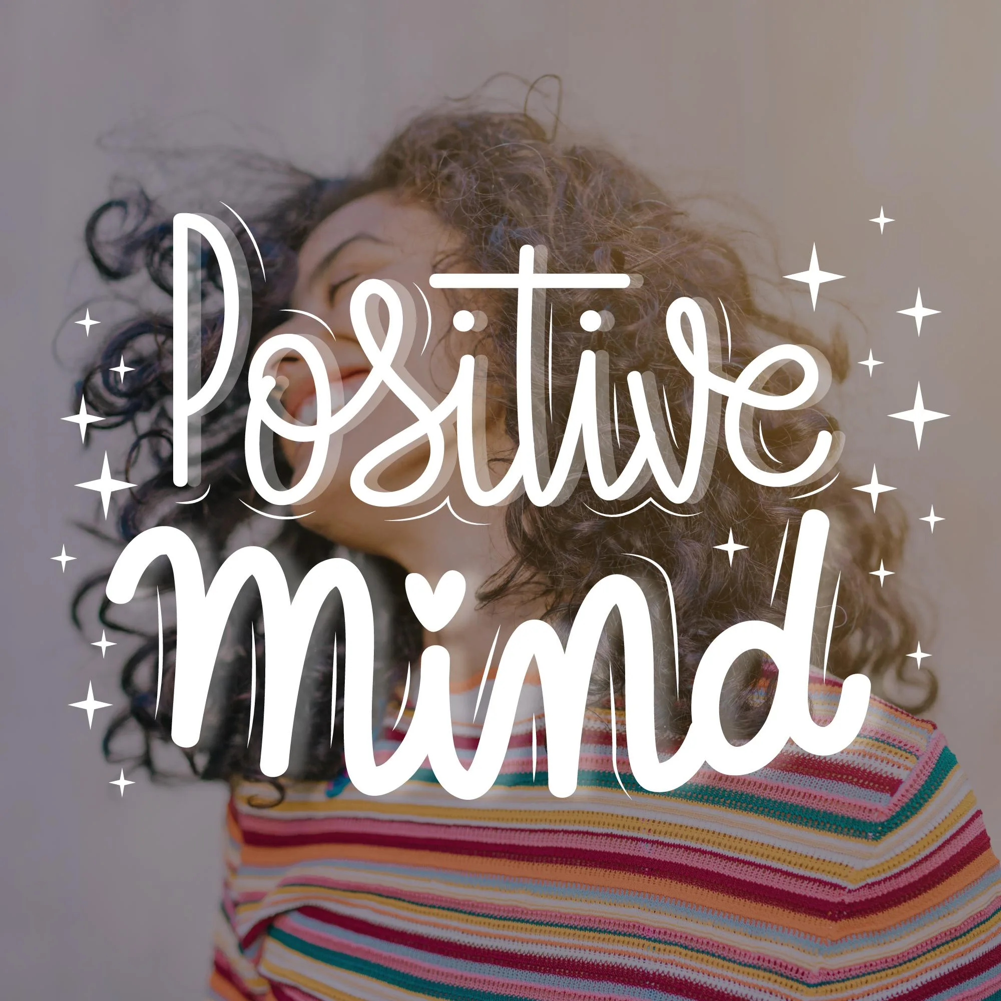 positive mind,Magic affirmations, curly girl laughing